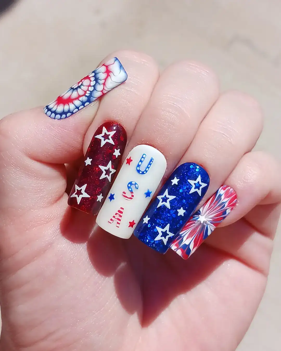Firecracker Glam Nails View 3