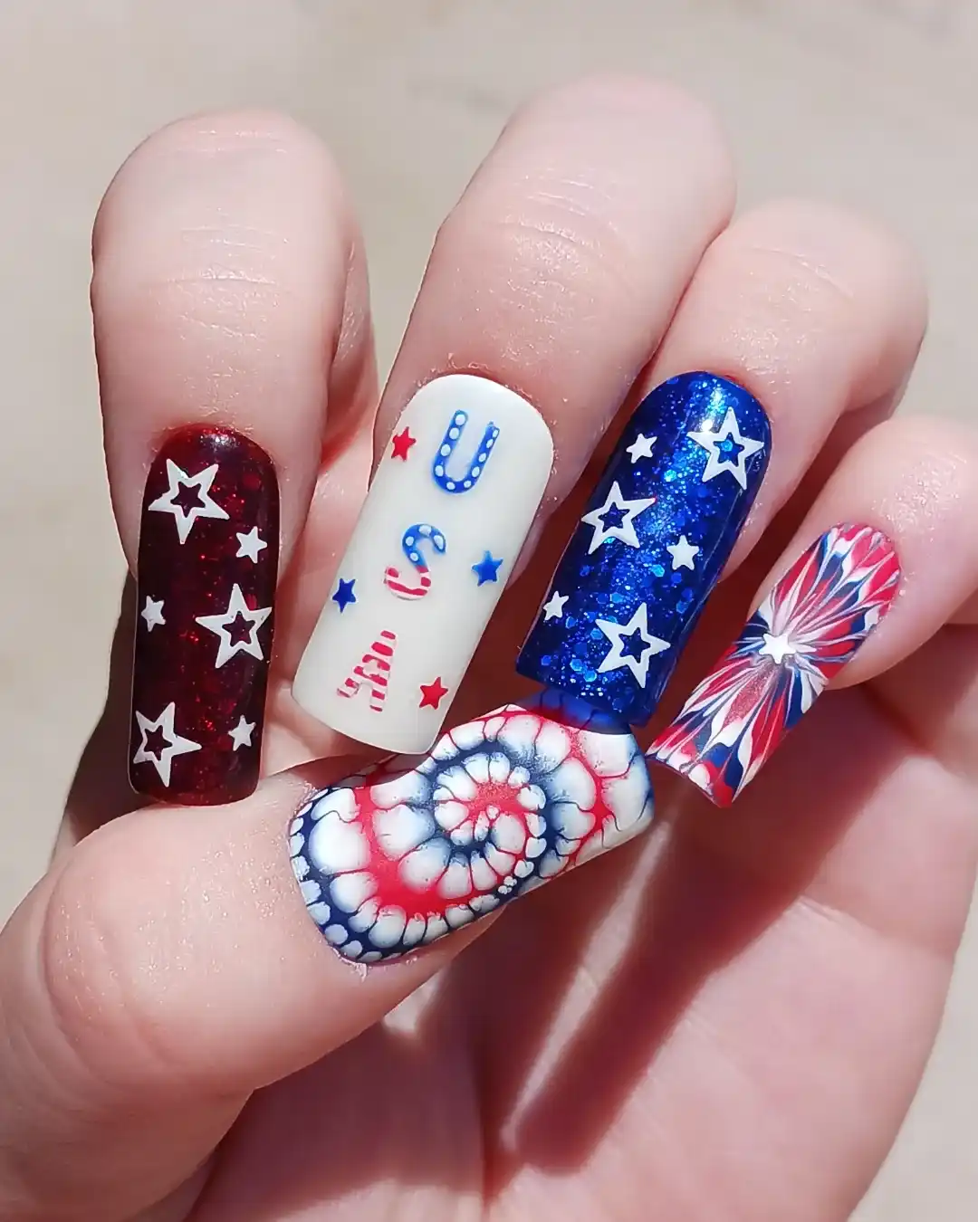 Firecracker Glam Nails View 2