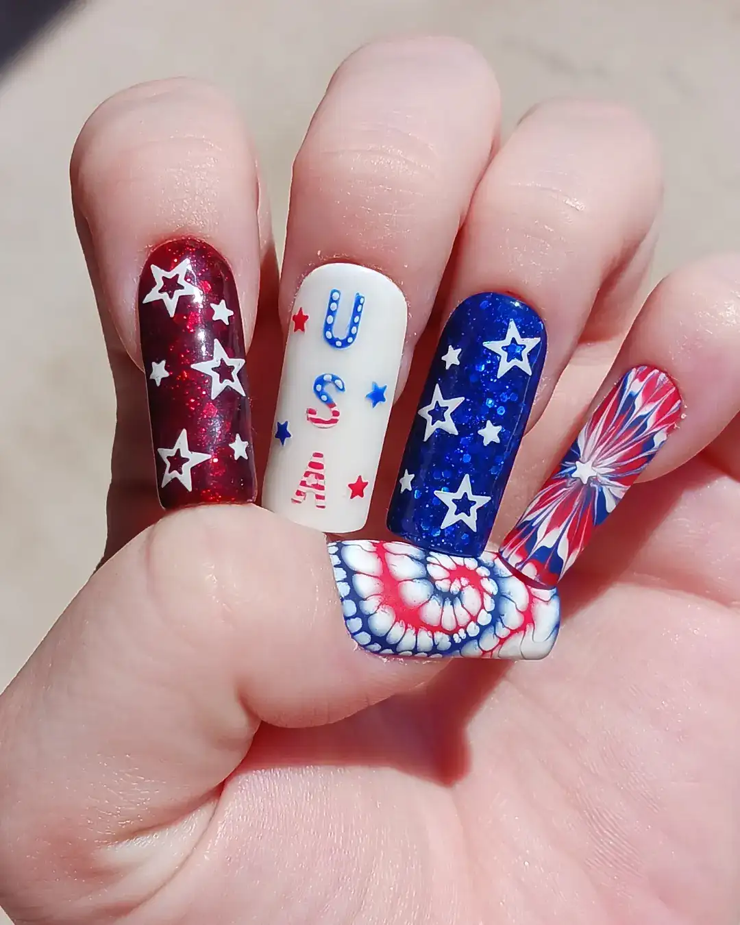 Firecracker Glam Nails View 1