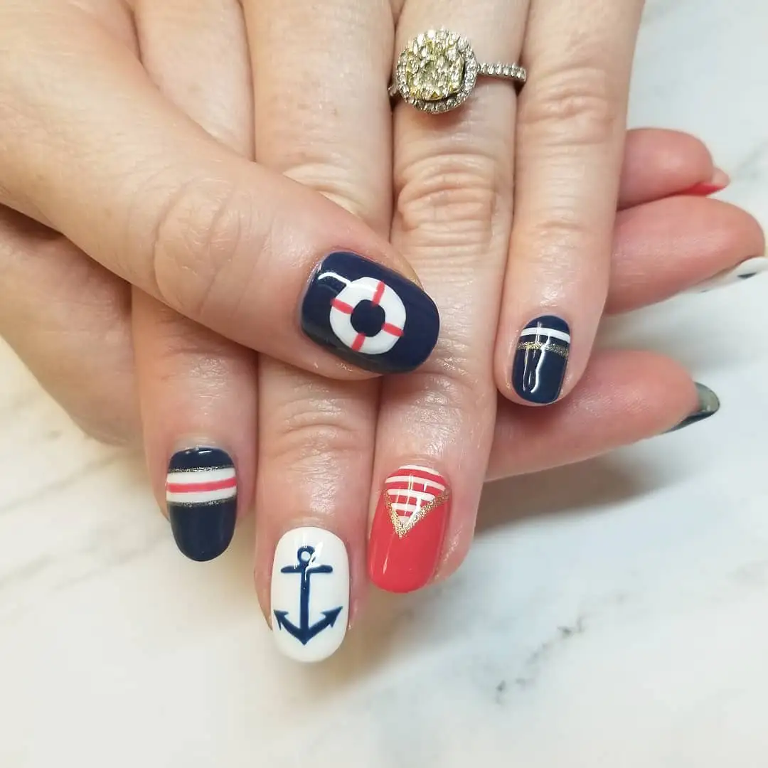 Nautical Patriot Nails View 1